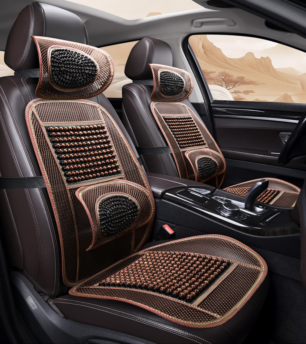 Car Seat Cushion, Cool Cushion, Wooden Bead Ventilation Seat Cushion, Ice Silk, Breathable for Summer, Universal for All Seasons, Truck Seat Cushion, Ice Silk