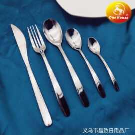 晶致厂家直销410不锈钢刀叉勺餐具创意1010#月光柄不锈钢西餐餐具