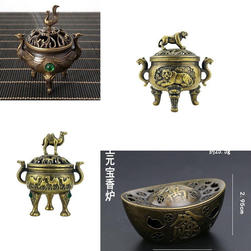 香炉、アロマセラピー、白檀、沈香、コイル香炉、工芸品コレクション、亜鉛合金装飾品、金属製香立て|undefined