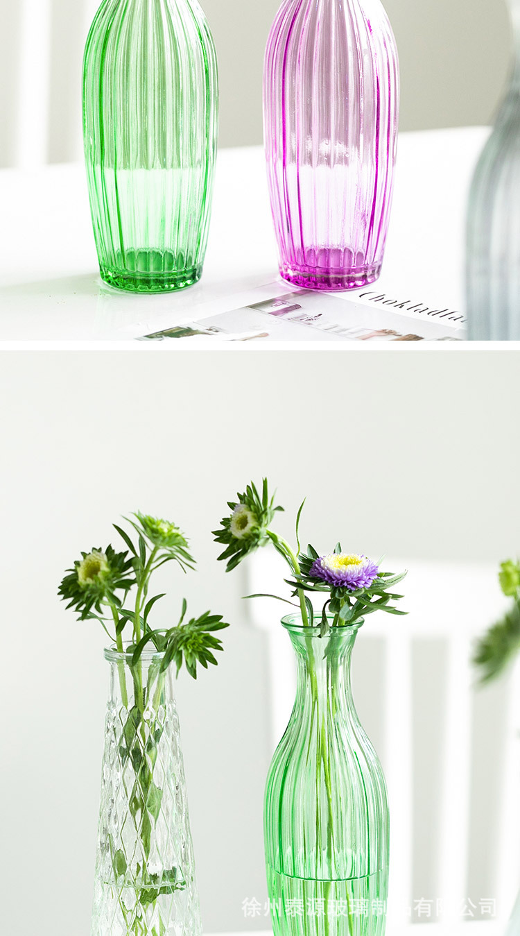 モダンミニマリスト花瓶植物ガラス花瓶カラーハイドロポニックフラワーアレンジメントデスクトップデコレー 専門ショップ