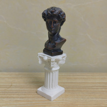 北欧迷你罗马柱人物头像摆件仿古铜雕塑摆件大卫桌面家居装饰摆件