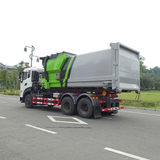 东风20方勾臂垃圾车 配移动压缩垃圾站 一车配多个箱 高效率装卸