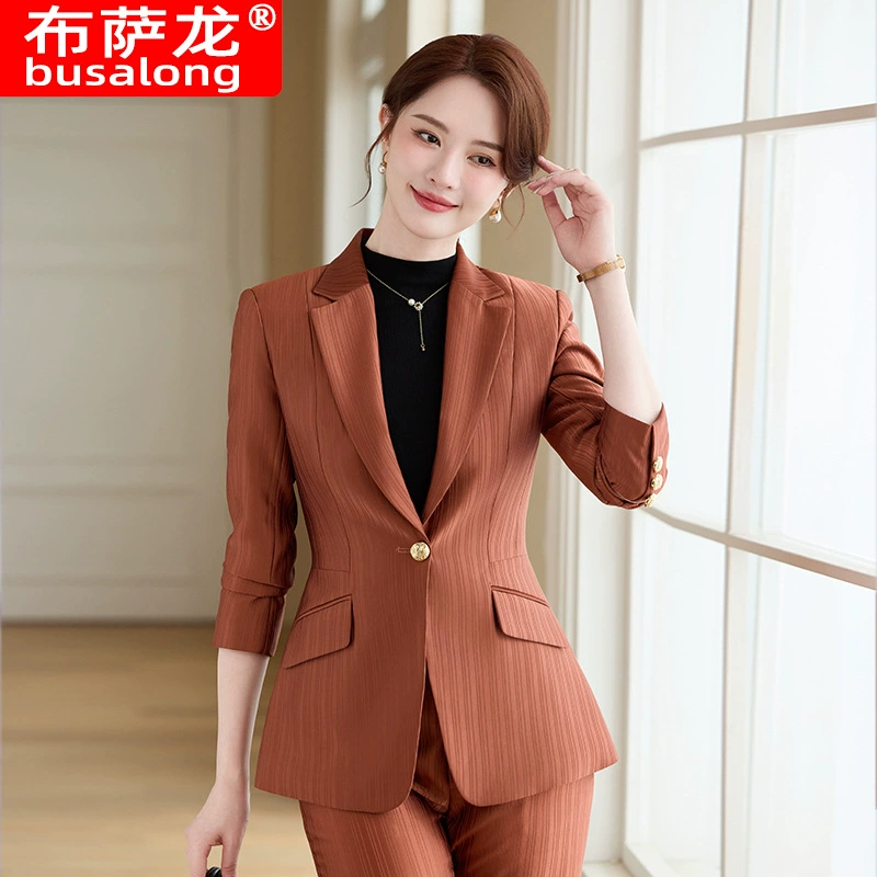 2024 новый стиль busalong busalong женский длинный рукав профессиональный костюм брюки подлинный костюм рабочая одежда 20239