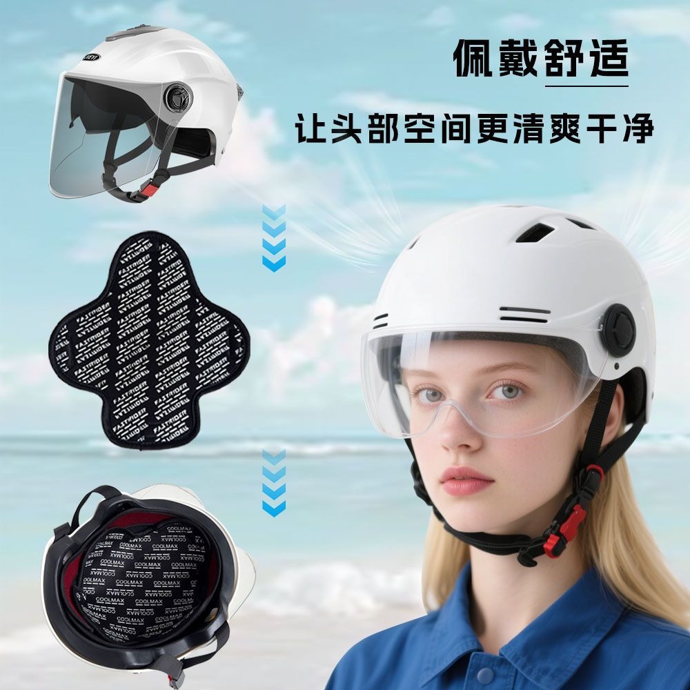 Motorcycle Electric Vehicle Helmet Lining Pad, Breathable and Sweat-Absorbent Universal Sponge Pad Lining Pad, Removable and Washable for All Seasons
