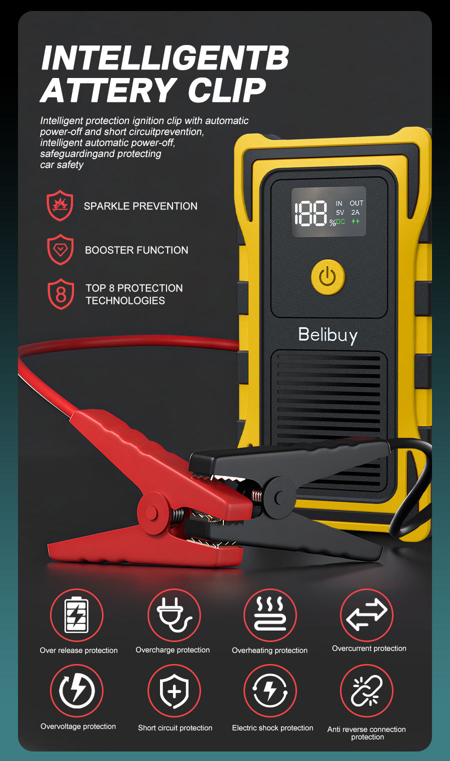 Cross-border portable multifunctional car emergency power supply for battery rescue and outdoor vehicle battery assistance