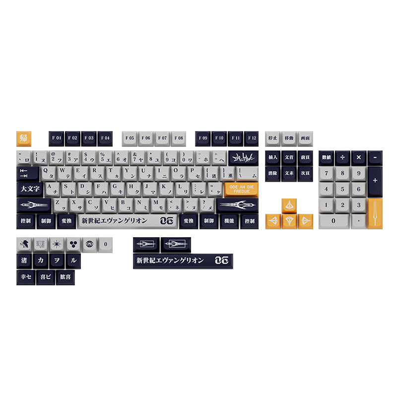 Teclas de perfil XDA de material PBT, totalmente sublimadas, estilo máquina rojo y blanco, juego completo de teclas universales para teclado mecánico.