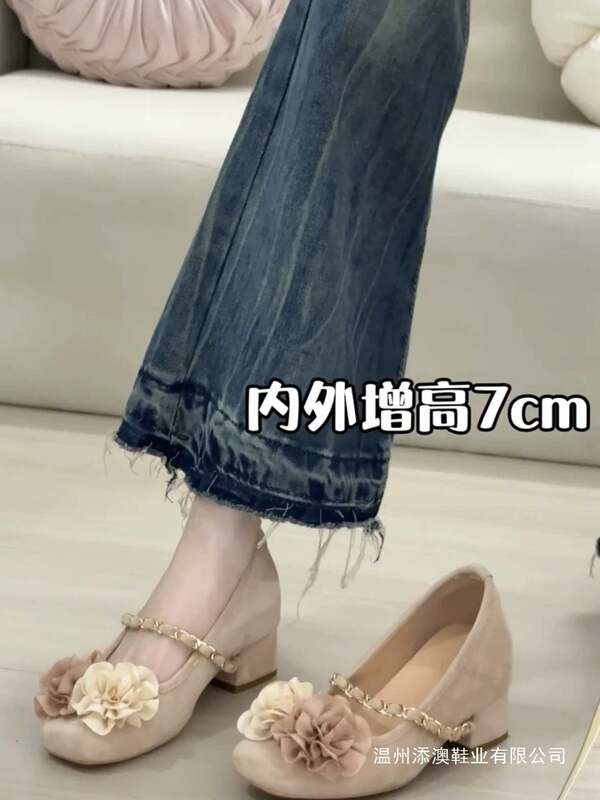 French Design Chunky Heel Hidden Heel Women's Shoes 2026 New Model Camellia Gentle Retro Evening Style Mary Jane French Design Chunky Heel Hidden Heel Women's Shoes 2026 New Model Camellia Gentle Retro Evening Style Mary Jane