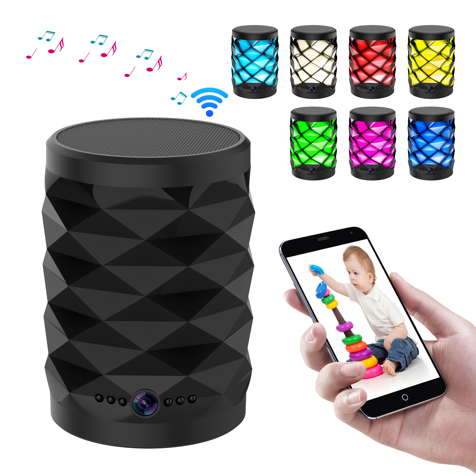 Z261080 P HD Wifi cámara Bluetooth altavoz monitoreo de seguridad para el hogar intercomunicador remoto bidireccional visión nocturna