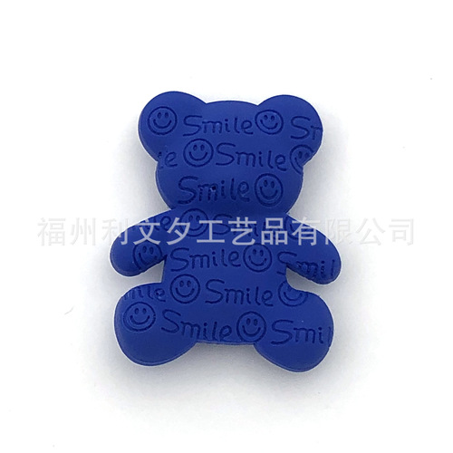 Factory Direct Selling Hole Shoes Accessory Klein Blue Cute Cartoon Bear Set Shoe Clips Shoe Flowers DIY Accessory