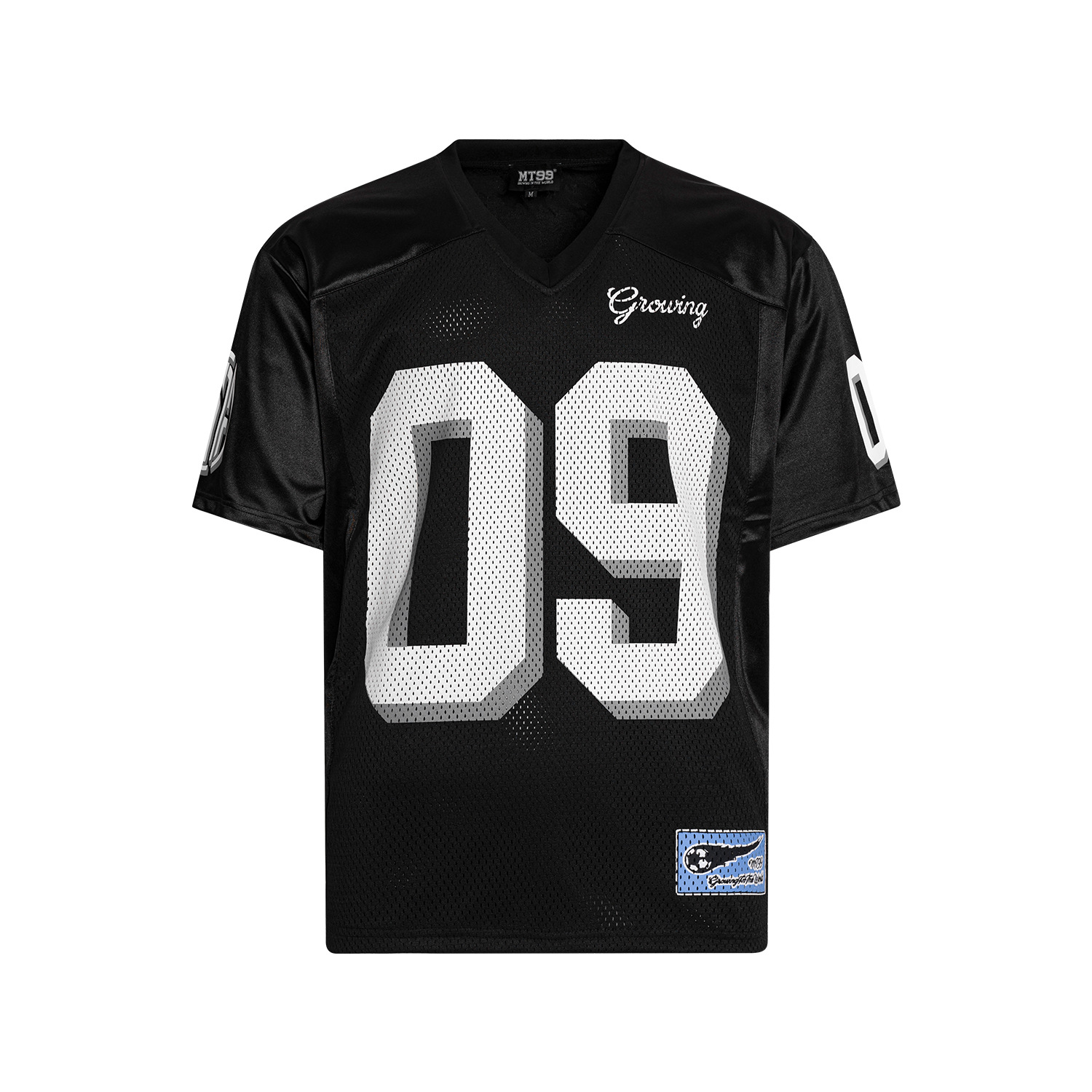 American Street Retro Mesh V Neck Jersey Short-Sleeved T-Shirt for Men and Women National Fashion Brand Summer Loose Sports Half-Sleeved Tops