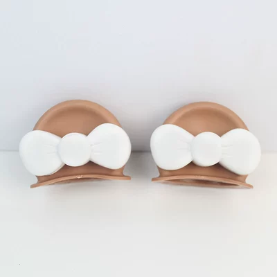 Dəbilqə (Kaska) aksesuarları Stickers, Accessories, Bows - bear-eared-butterfly-brown-and-white