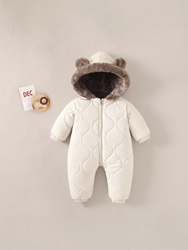 Infants with cashmere thick winter climbing clothes for children autumn and winter onepiece clothes for winter men and baby long sleeves super cute cartoon