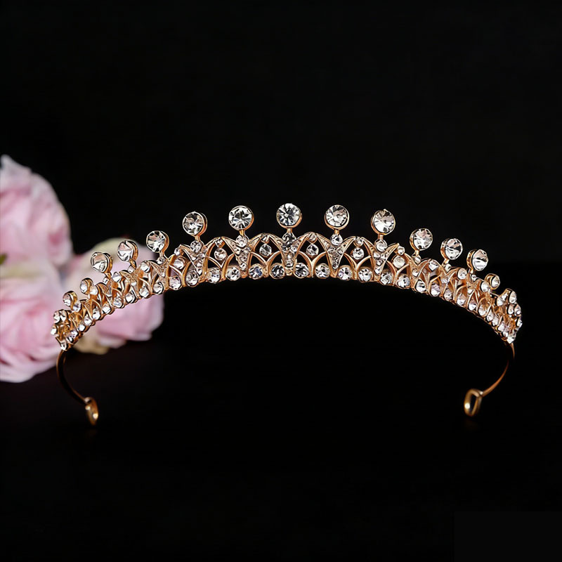 European and American Bride Crown Korean Style Simple Wedding Dress Headwear Birthday Ball Car Model Performance Headwear Hair Accessories Hair Crown