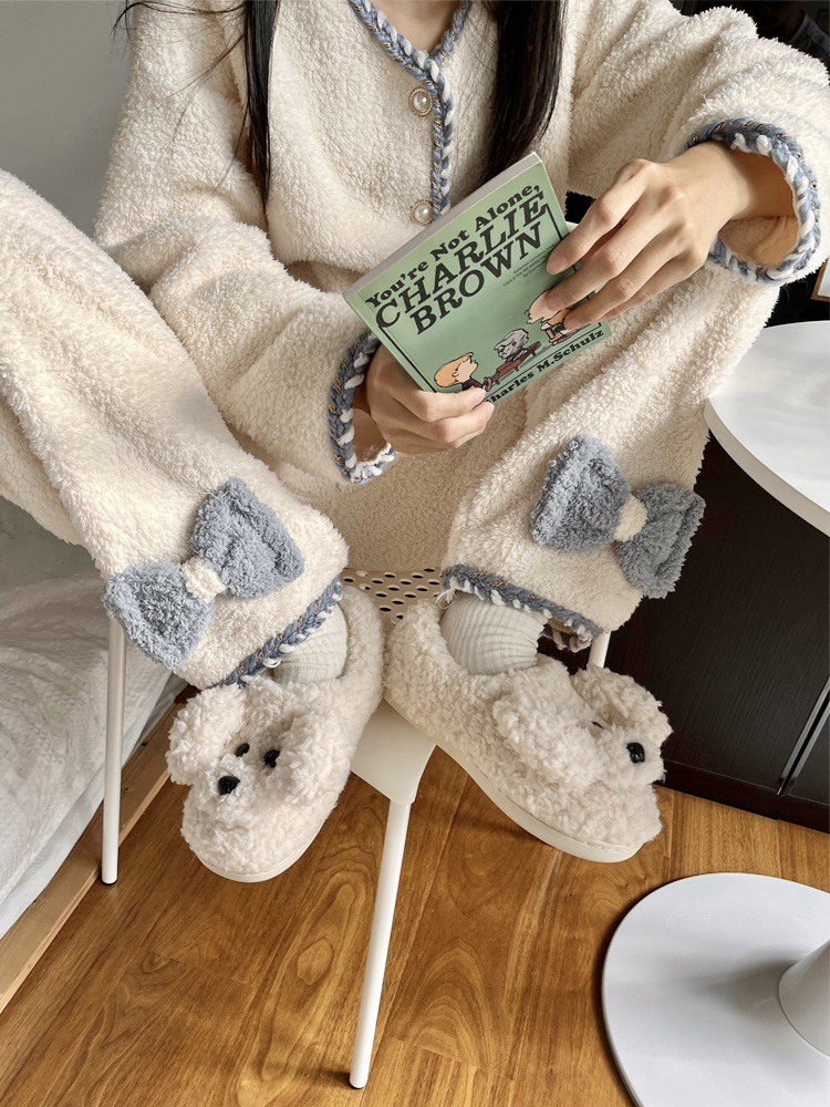 Pantofole lavabili in lavatrice leggere e comode per la camera da letto autunnale regolabili in peluche unisex con punta chiusa_voghion.com