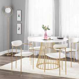 不锈钢餐椅 休闲椅咖啡厅椅 餐厅椅  意式轻奢现代客厅餐椅