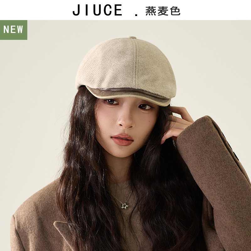 复古时尚前进帽女秋冬季日系文艺贝雷帽韩版百搭显脸小鸭舌帽子潮|undefined