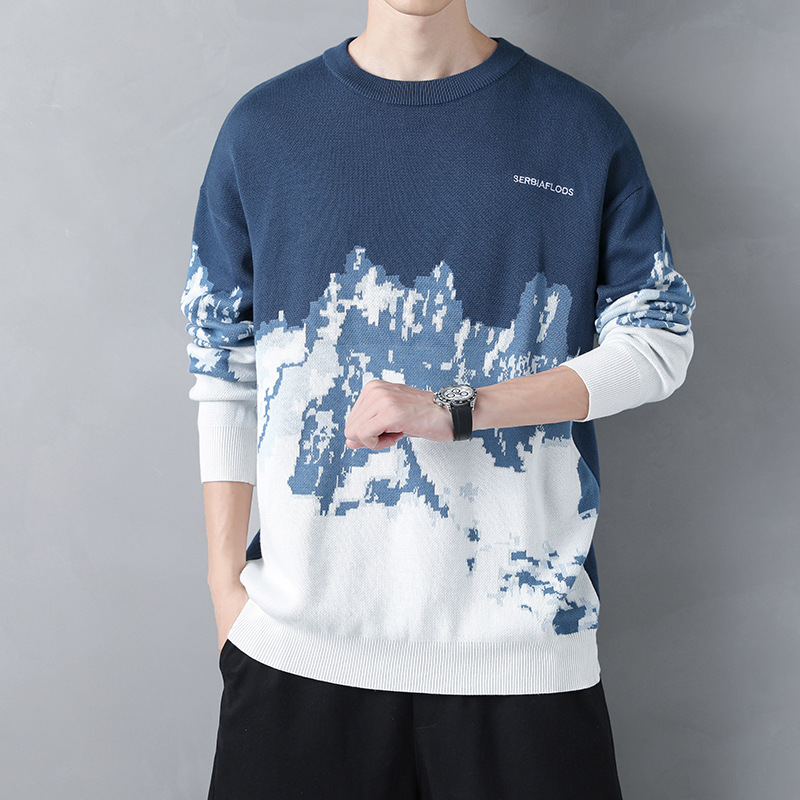 Herren Strickpullover Mit Farbakzenten Für Herbst Und Winter_voghion.com