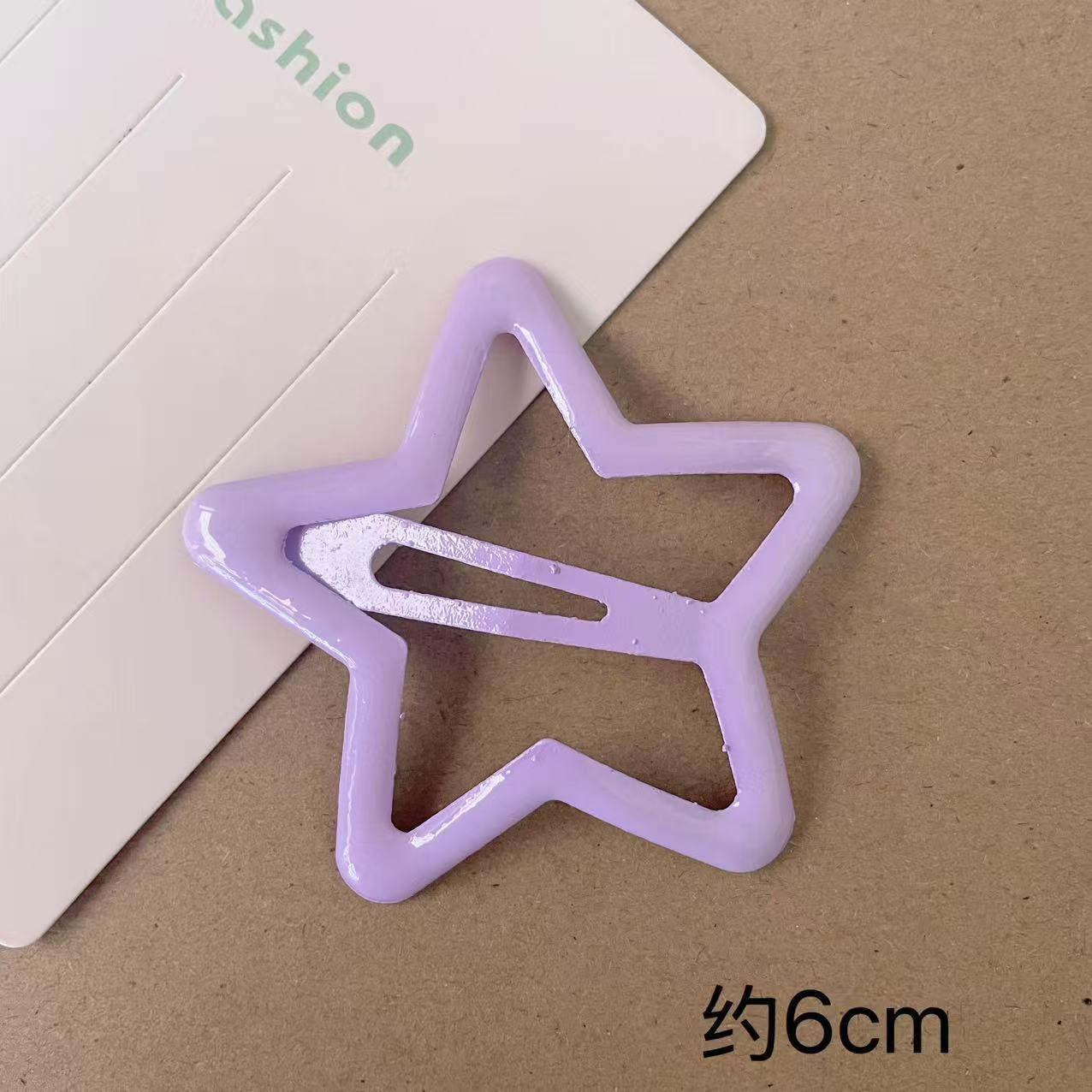 6CM Large Dopamine Candy Color Star Hair Clip Girls Side Bangs Hairpin BB Clip Teen Cute Clip