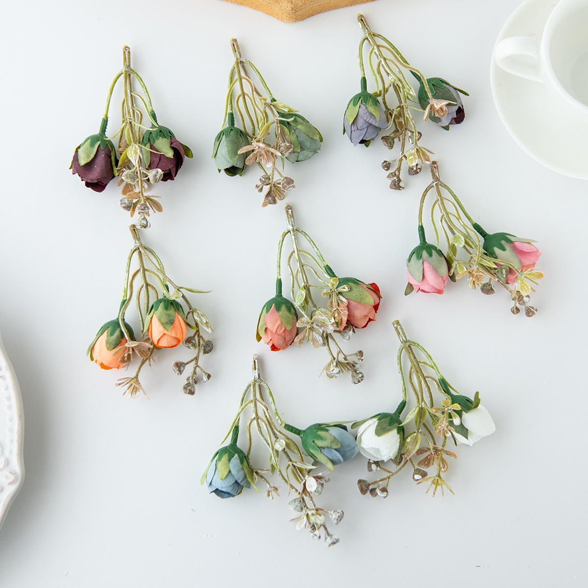 Simulated Small Bouquets, Artificial Flower Decorations, Flower Arrangement Accessories, Home Living Room Decoration Pendants, Bouquets, Roses, Silk Flowers