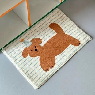 Animal Line Imitation Cashmere Floor Mat Absorbent Easy to Dry Bathroom Anti-Slip Mat Bedside Blanket Anti-Slip Mat Plush Foot Mat