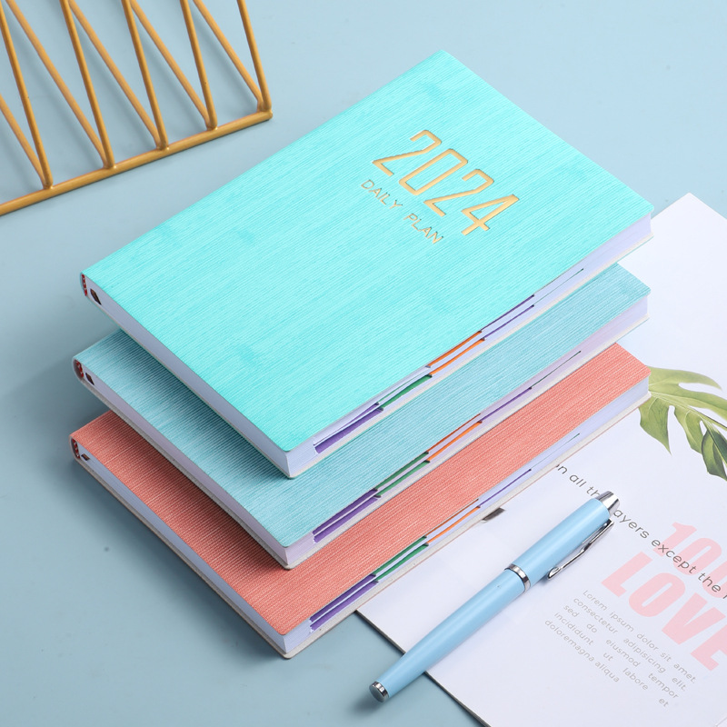 Transfronterizo 2024 inglés a5 calendario 2025 imitación cuero mes índice plan cuaderno calendario de comercio exterior