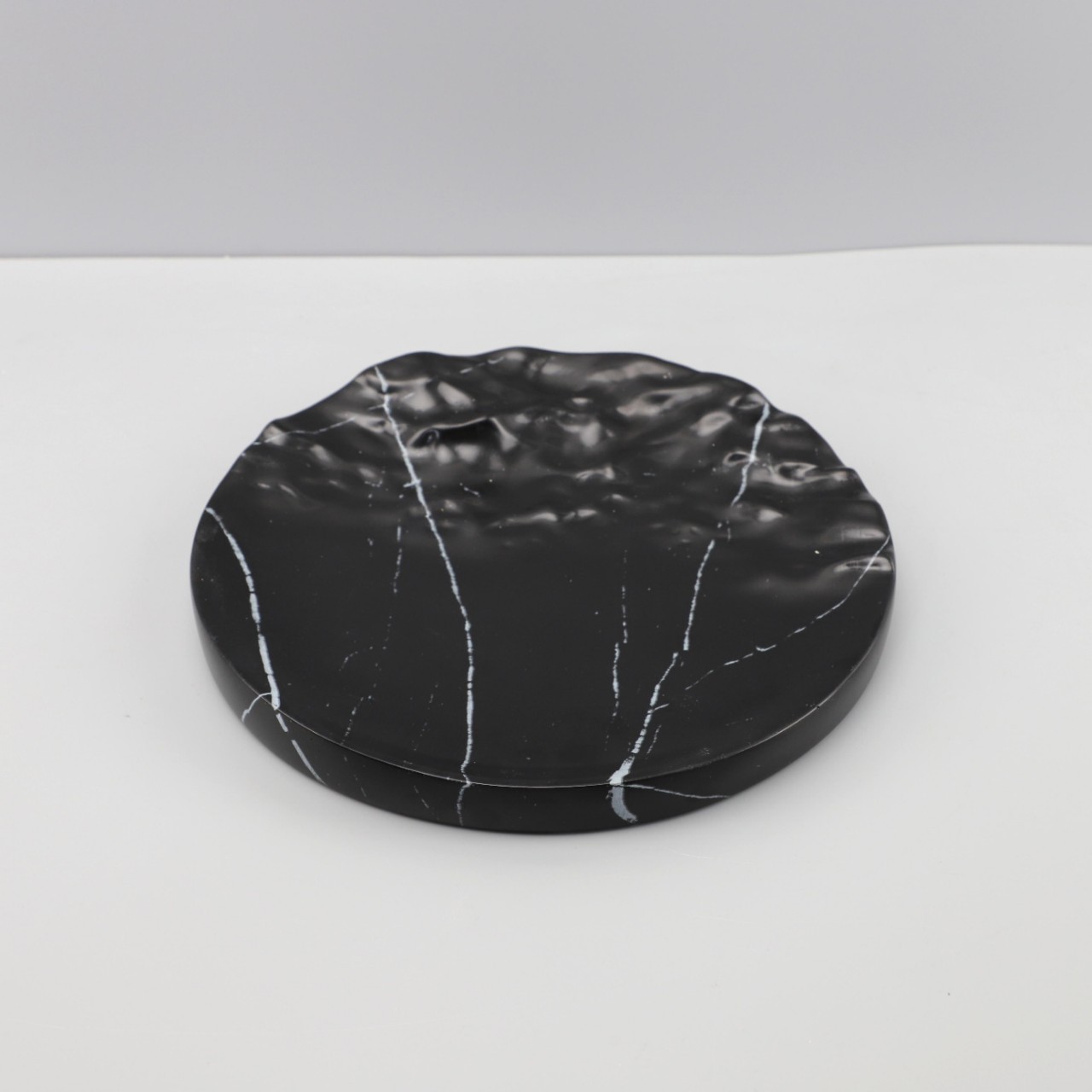 Moderno simple imitación de resina de mármol ondas redondas bandeja de frutas bandeja sala de estar portal accesorios para el hogar