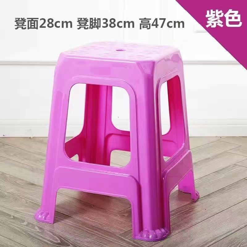 Taburetes de plástico populares para uso doméstico, sillas gruesas para adultos, taburetes altos, taburetes cuadrados para cambiar zapatos, venta directa de fábrica al por mayor. image 19