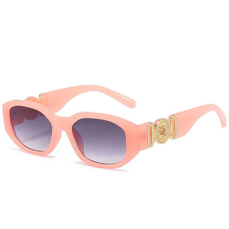 2021 new small box sunglasses European and American trend head with polygonal glasses personalized pattern sunglasses