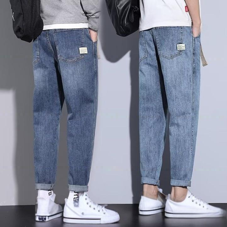Summer New Style Stretch Jeans for Men, Thin Trendy American-Style Straight Tapered Slim-Fit Casual Long Pants Men's Clothing