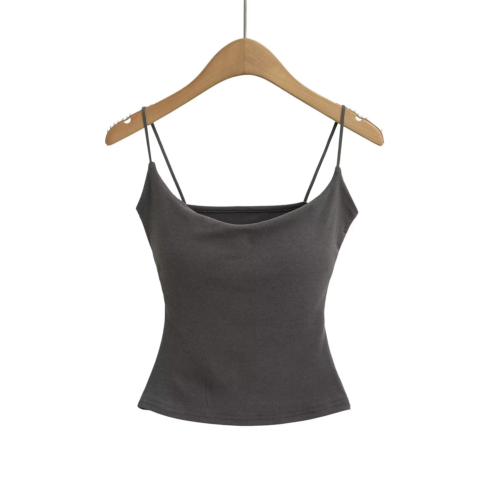 Летний универсальный топ с чашечками, лямки, slim fit, эффект подъема