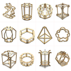 Wooden Lantern Frame Kindergarten Children's Craft Material Parent-Child Activity DIY Homemade Lantern Frame Mid-Autumn Festival