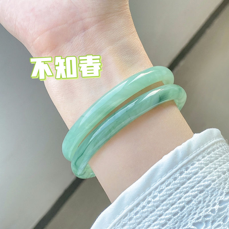 抖音热销手镯大合集仿玉一步一响复古新中式冰透不掉色紫罗兰手镯|undefined