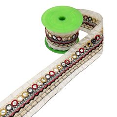 Wholesale manufacturer of ethnic-style embroidery edge for trouser legs, mirror lens fabric straps for garment accessories, customizable