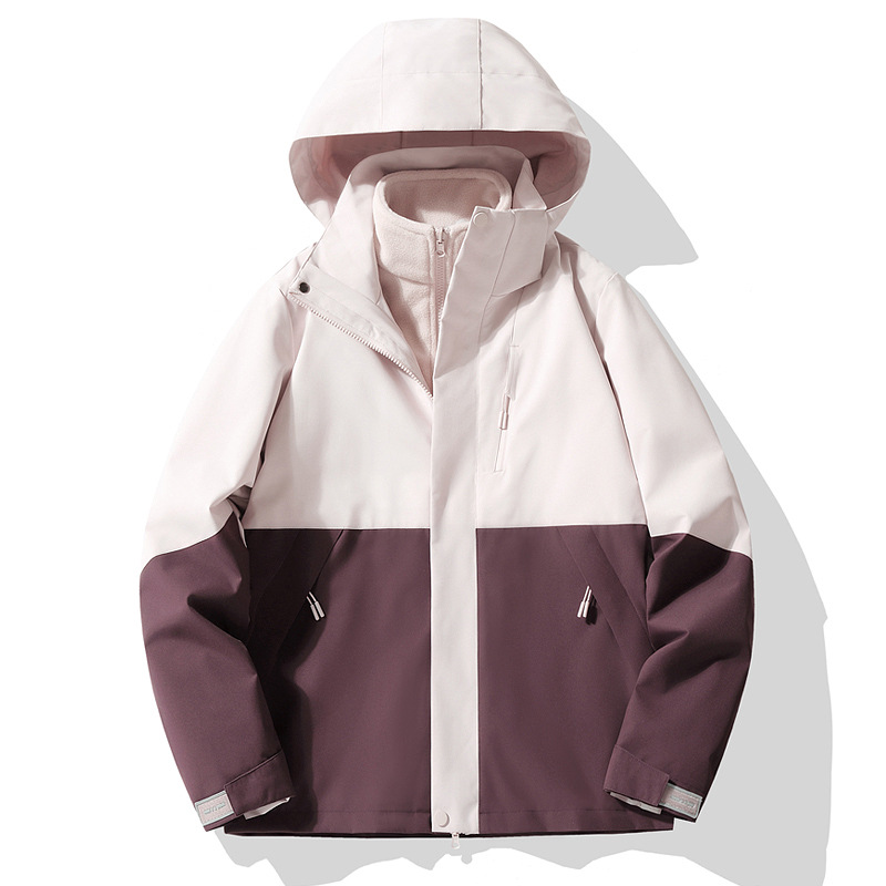 하이 퀄리티 충전 의류 커플 남녀 야외 그래 핀 3 대 1 분리 가능한 2 조각 방풍 및 방수