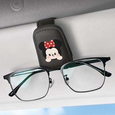 Driver's Side, Multifunctional Sun Visor | Car Glasses Clip/Bill Clip - black-minnie