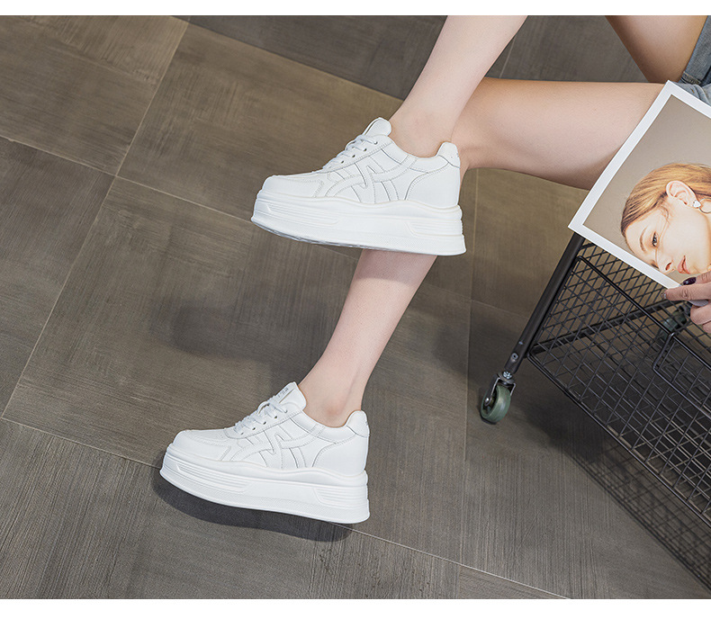 Giày sneaker nữ đế dày tăng chiều cao phong cách thể thao — M2963 màu đen, M2963 màu trắng, M2963 màu đỏ chi tiết 26
