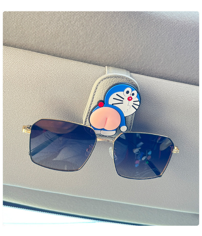 Cartoon Crayon Shin-Chan Car Glasses Holder Card Holder Cute Car Sun Visor Multifunctional Sunglasses Holder