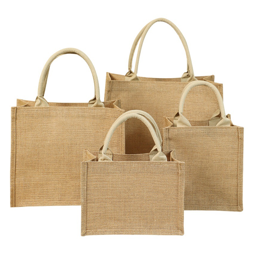 Bolsa de arpillera al por mayor bolsa de arpillera pintada a mano de Navidad bolsa de arpillera en blanco bolsa de yute MUJI