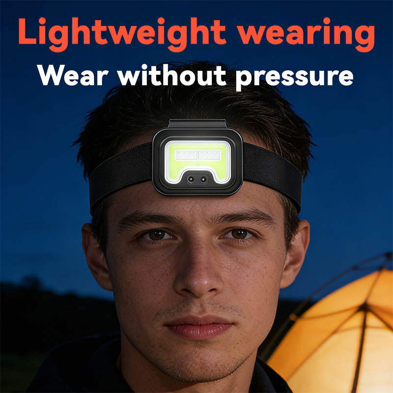 New Cross-border COB Silicone Strong Magnetic Small Portable Headlamp, Mini USB Rechargeable, Sensor-activated Running_desvips.com
