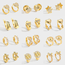 ΢���ʯ����ԲȦ����Ůins��ŷ���羳ʱ������ͭ��18K���Ȧ����