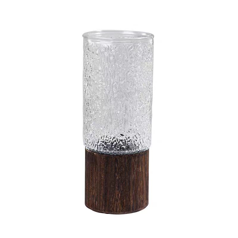 Vaso de vidrio de lujo ligero ornamentos chinos soporte de flores inwind sala de estar base de mesa decoración de mesa de comedor