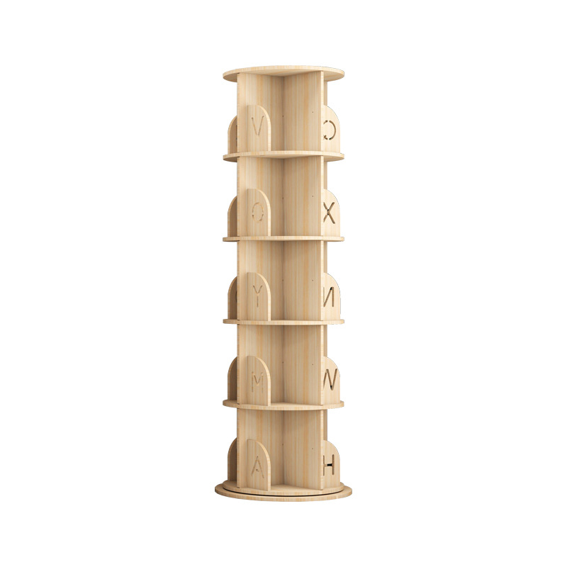 Estante giratorio de madera sólida estante de 360 grados estante de libros para niños simple estante de almacenamiento de libros de dibujos para niños