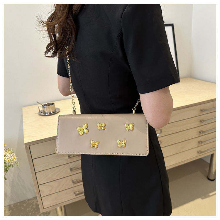 Trendy fashionable butterfly chain small square niche and beautiful French stick shoulder crossbody bag, women's bag_voghion.com
