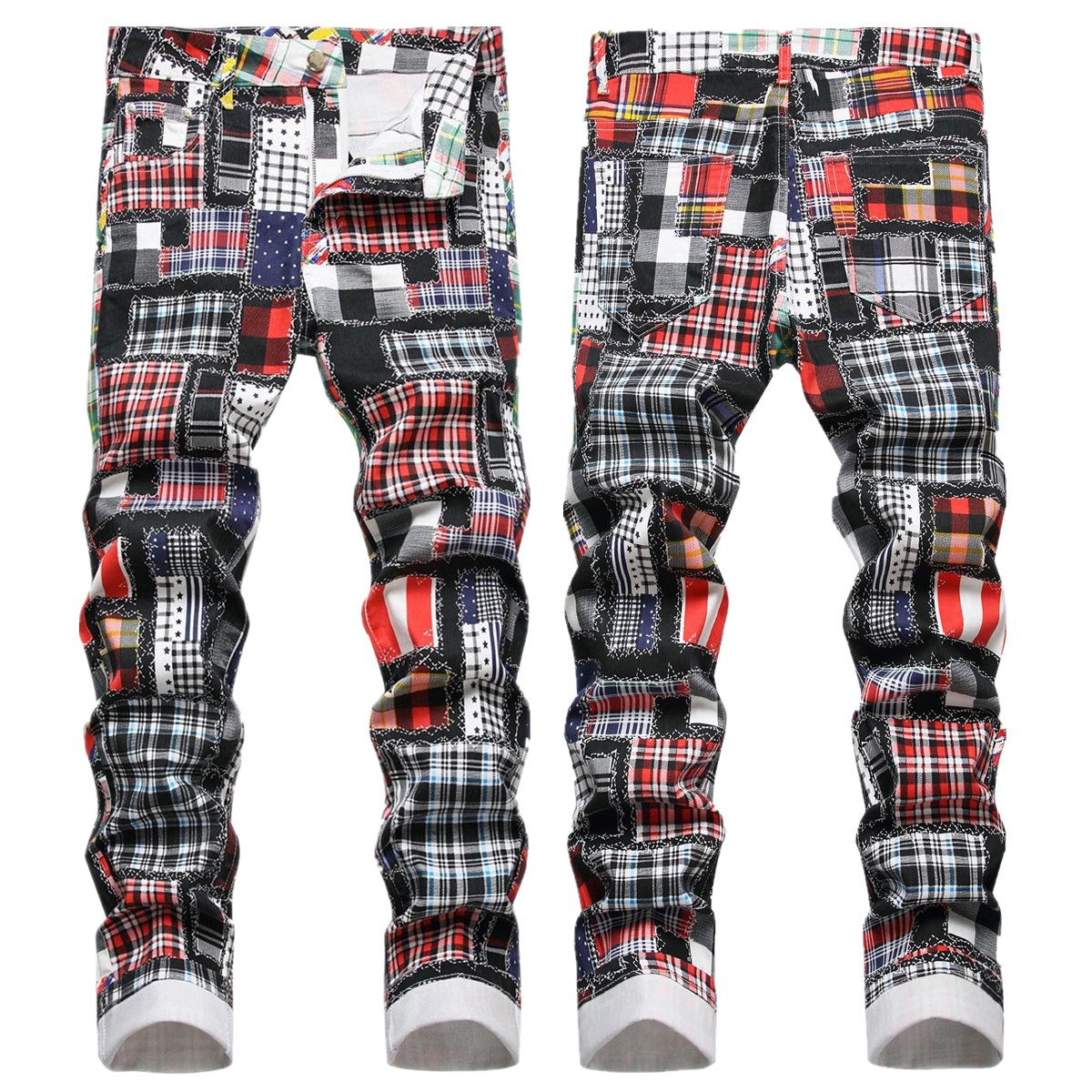 Abbigliamento da uomo in stock 2024 ashion jeans di marca pantaloni slim da uomo dritti pantaloni a vita media per giovani alla moda_voghion.com