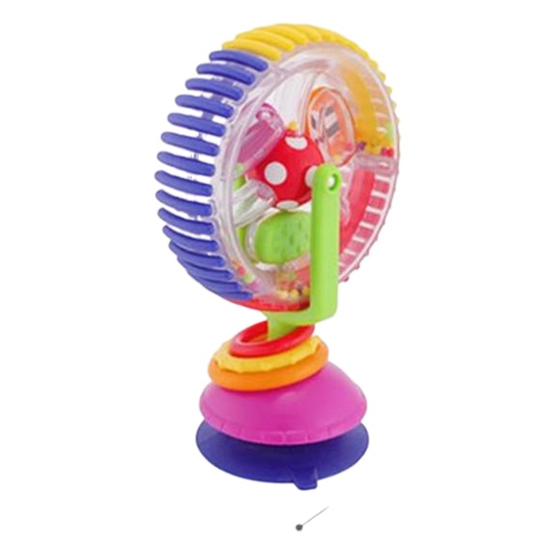 Baby three-color rotating Ferris wheel windmill new multi-functional baby windmill color sucker rattle toy
