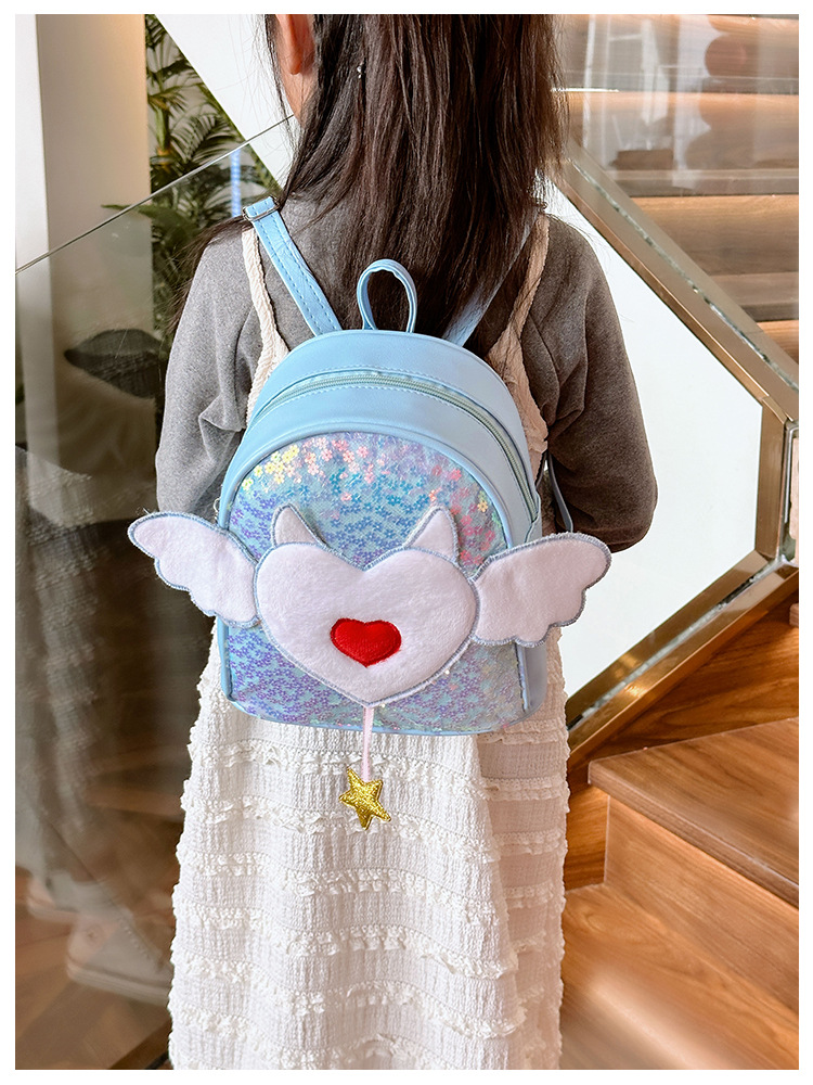 Women's Medium Pu Leather Heart Shape Cute Sequins Zipper Fashion Backpack display picture 30