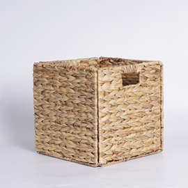 优质水葫芦草手工编织收纳篮置物篮可折叠储物篮亚马逊热销