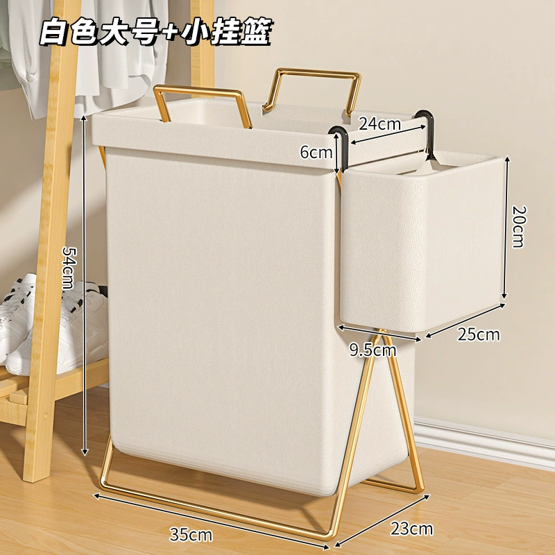Foldable laundry basket, high quality storage basket, gold‑frame options, with/without lid