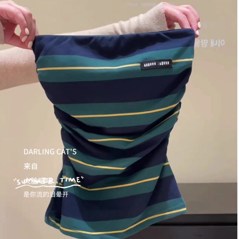 American-Style Cool and Unique Striped Tube Top for Women, Summer Outerwear with a High-End Feel, Sleeveless Camisole