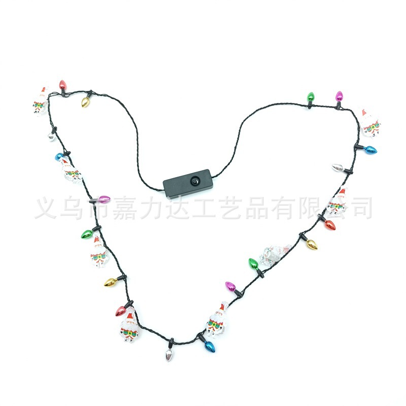 2025 新しい LED 発光ネックレスクリスマス装飾品 LED ライトフラッシュ小さなイチゴ電球ネックレスビーズチェーン|undefined